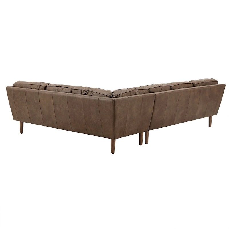 Darius Tan Oxford Leather Sectional Sofa by iNSPIRE Q Modern