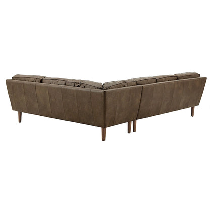 Darius Tan Oxford Leather Sectional Sofa by iNSPIRE Q Modern