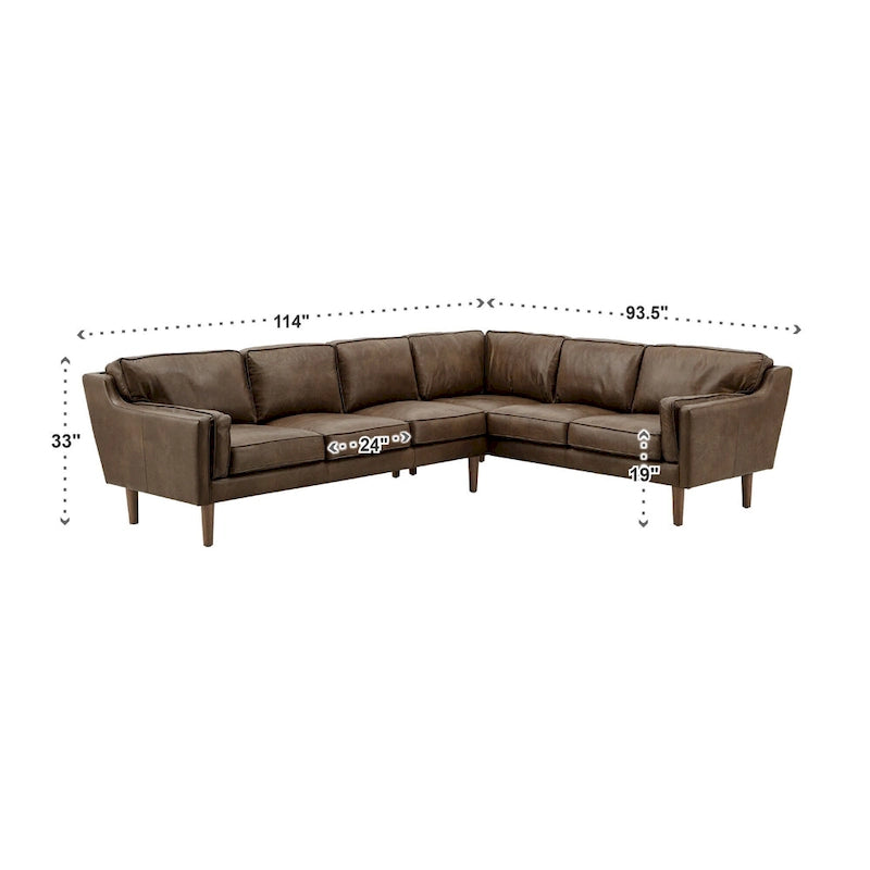 Darius Tan Oxford Leather Sectional Sofa by iNSPIRE Q Modern