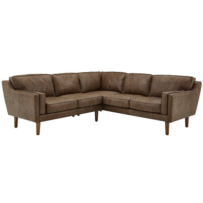 Darius Tan Oxford Leather Sectional Sofa by iNSPIRE Q Modern