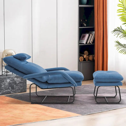 MCombo Accent Recliner with Ottoman, Armchairs with Adjustable Backrest for Living Room Bedroom, Leathaire Fabric 4233