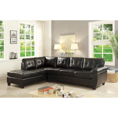 Gallant 111 in. W 2-piece Faux Leather L Shape Sectional Sofa - 78 L x 111 W x 32 H