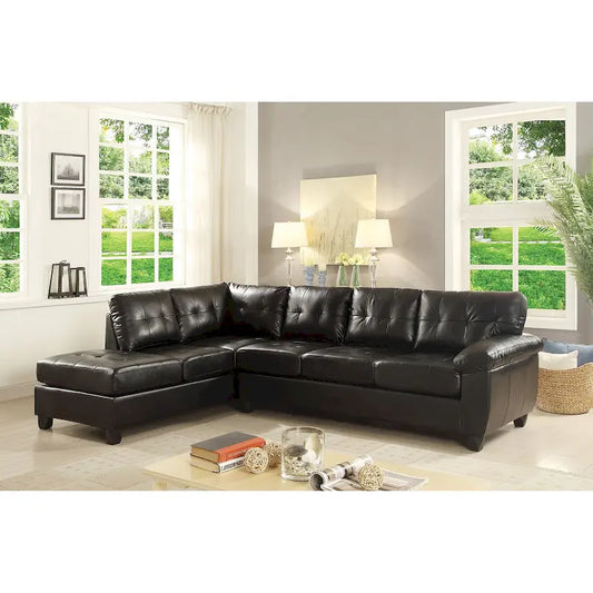 Gallant 111 in. W 2-piece Faux Leather L Shape Sectional Sofa - 78 L x 111 W x 32 H