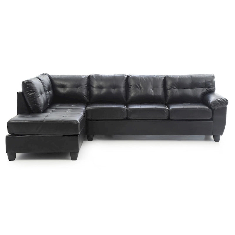 Gallant 111 in. W 2-piece Faux Leather L Shape Sectional Sofa - 78 L x 111 W x 32 H