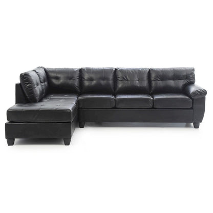 Gallant 111 in. W 2-piece Faux Leather L Shape Sectional Sofa - 78 L x 111 W x 32 H