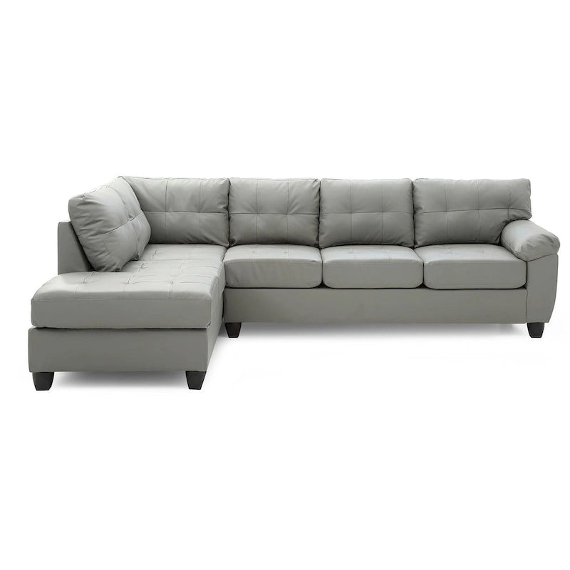 Gallant 111 in. W 2-piece Faux Leather L Shape Sectional Sofa - 78 L x 111 W x 32 H