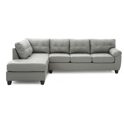 Gallant 111 in. W 2-piece Faux Leather L Shape Sectional Sofa - 78 L x 111 W x 32 H