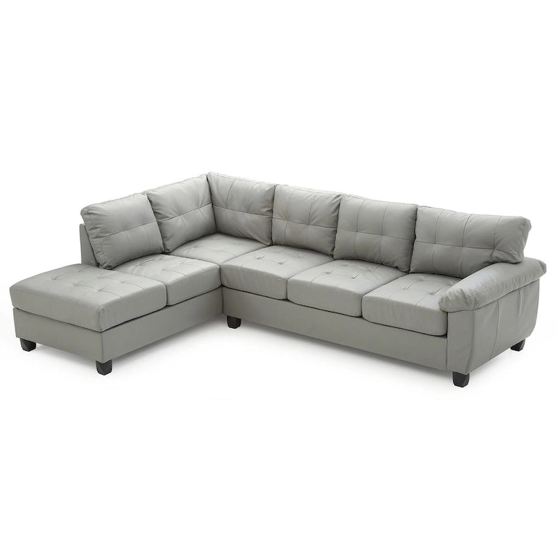 Gallant 111 in. W 2-piece Faux Leather L Shape Sectional Sofa - 78 L x 111 W x 32 H