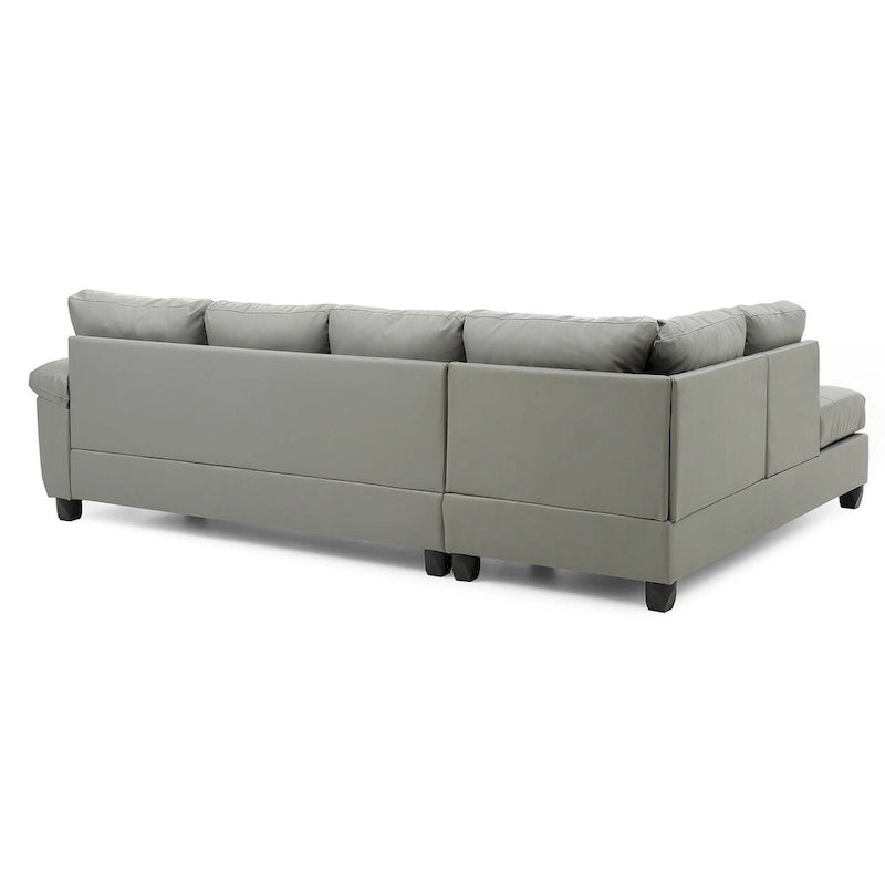 Gallant 111 in. W 2-piece Faux Leather L Shape Sectional Sofa - 78 L x 111 W x 32 H