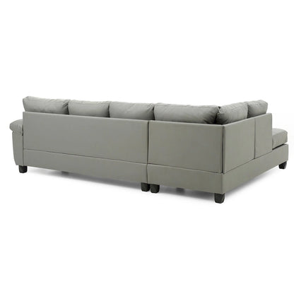 Gallant 111 in. W 2-piece Faux Leather L Shape Sectional Sofa - 78 L x 111 W x 32 H