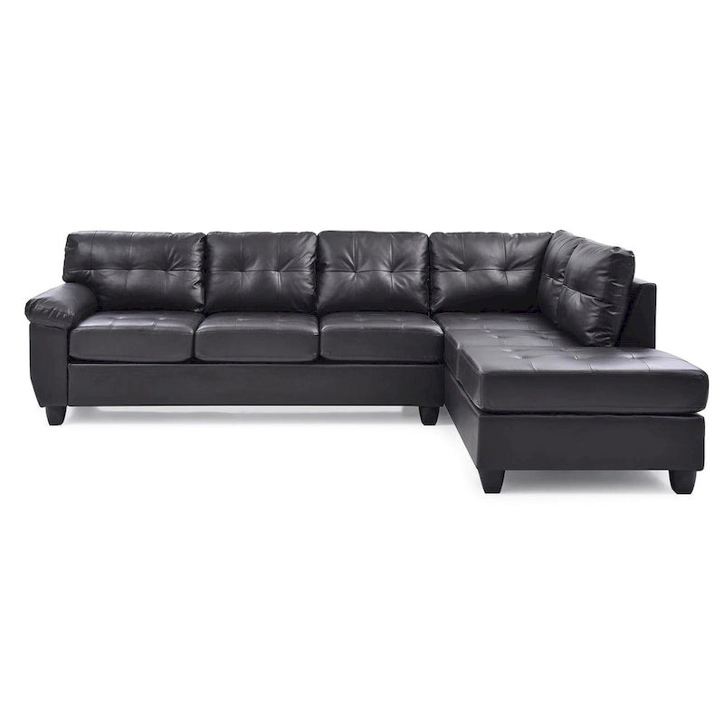Gallant 111 in. W 2-piece Faux Leather L Shape Sectional Sofa - 78 L x 111 W x 32 H
