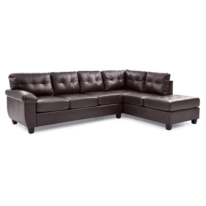 Gallant 111 in. W 2-piece Faux Leather L Shape Sectional Sofa - 78 L x 111 W x 32 H