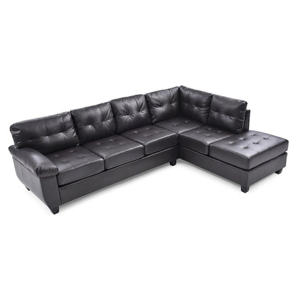 Gallant 111 in. W 2-piece Faux Leather L Shape Sectional Sofa - 78 L x 111 W x 32 H