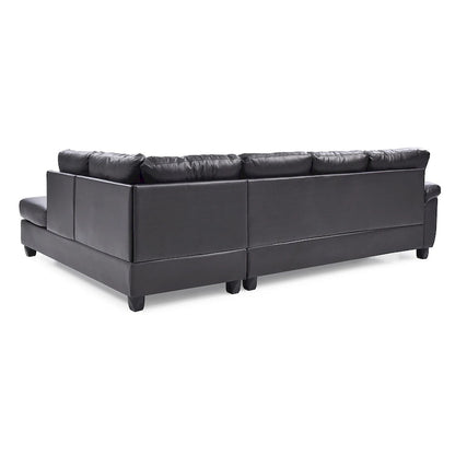 Gallant 111 in. W 2-piece Faux Leather L Shape Sectional Sofa - 78 L x 111 W x 32 H