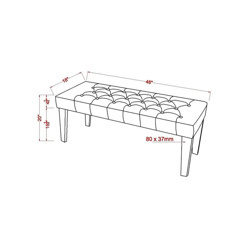 Bral Contemporary Fabric Tufted Accent Bench by Furniture of America