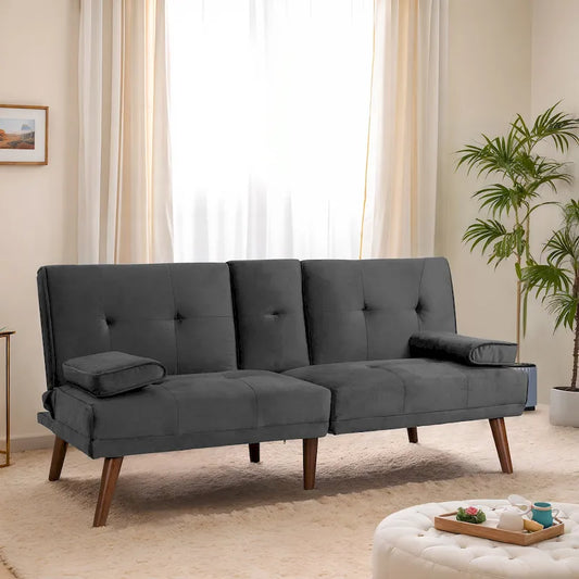 Futzca 60  Small Loveseat, 3 in 1 Cute Convertible Sofa Bed