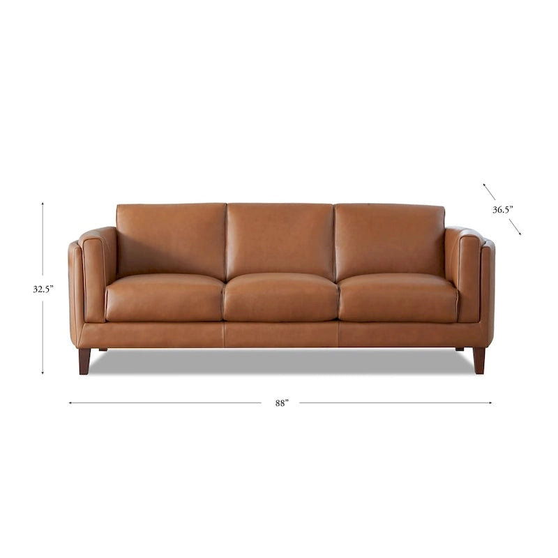 Hydeline Maui Top Grain Leather Sofa and Loveseat Set With Feather, Memory Foam and Springs