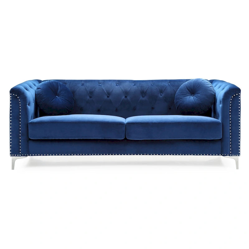 Pompano Velvet Button Tufted Sofa