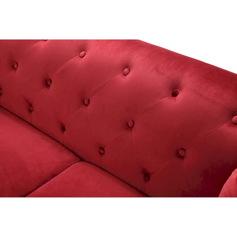 Pompano Velvet Button Tufted Sofa