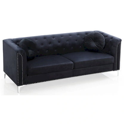 Pompano Velvet Button Tufted Sofa