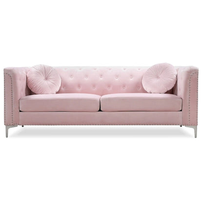 Pompano Velvet Button Tufted Sofa
