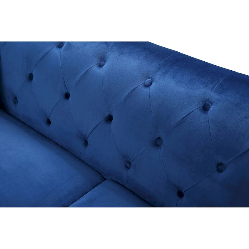 Pompano Velvet Button Tufted Sofa