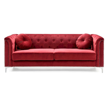 Pompano Velvet Button Tufted Sofa