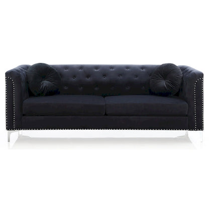 Pompano Velvet Button Tufted Sofa