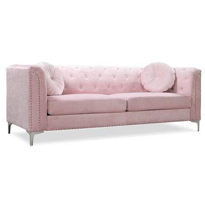 Pompano Velvet Button Tufted Sofa