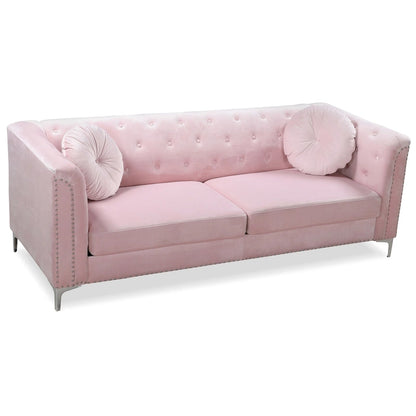 Pompano Velvet Button Tufted Sofa