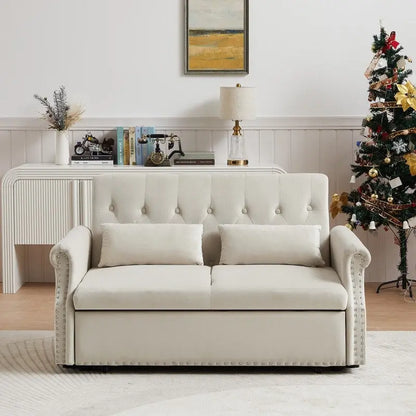 Adjustable Sleeper Sofa with 2 Lumbar Pillows