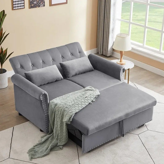 Adjustable Sleeper Sofa with 2 Lumbar Pillows