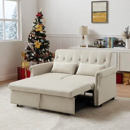 Adjustable Sleeper Sofa with 2 Lumbar Pillows