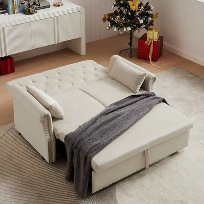 Adjustable Sleeper Sofa with 2 Lumbar Pillows