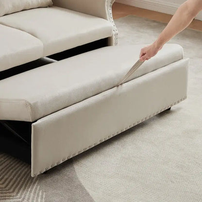 Adjustable Sleeper Sofa with 2 Lumbar Pillows