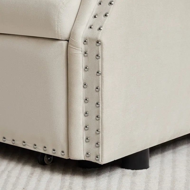 Adjustable Sleeper Sofa with 2 Lumbar Pillows
