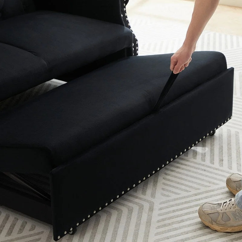 Adjustable Sleeper Sofa with 2 Lumbar Pillows