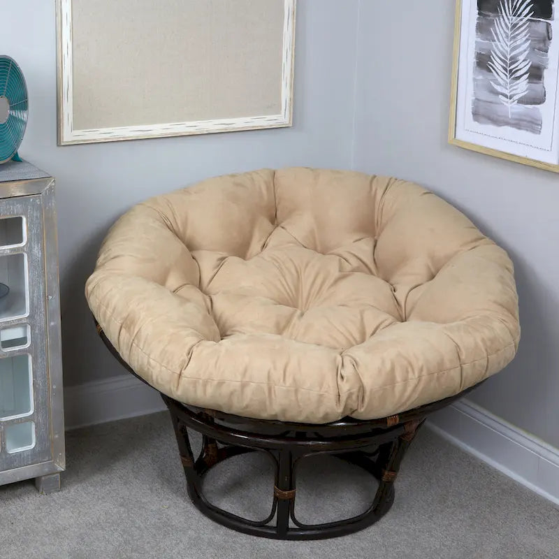 Klear Vu Solid Micro Suede Thick and Fluffy Replacement Papasan Chair Cushion