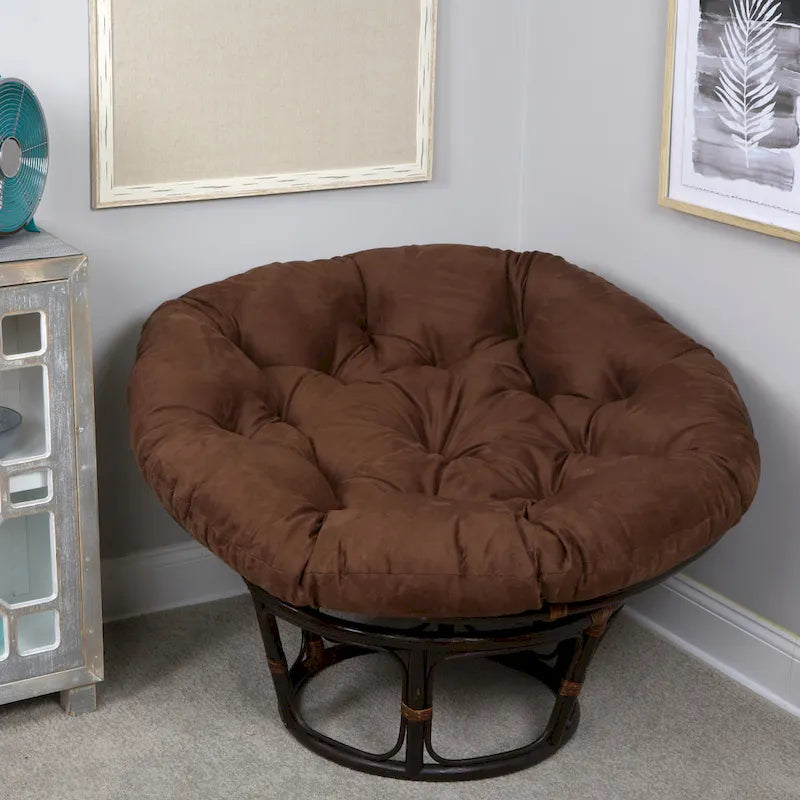 Klear Vu Solid Micro Suede Thick and Fluffy Replacement Papasan Chair Cushion