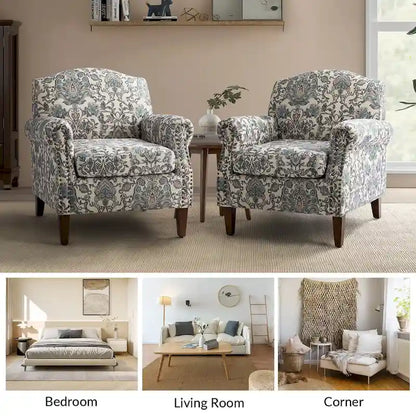 Giampiero Living Room Armchair with Nailhead Trims Set of 2 by HULALA HOME