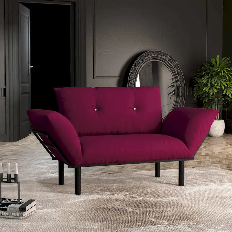 Haydar Extra-wide Modern Loveseat with Metal Legs