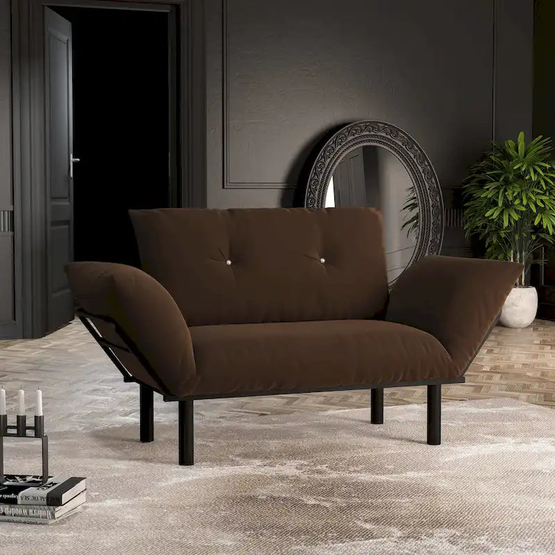 Haydar Extra-wide Modern Loveseat with Metal Legs