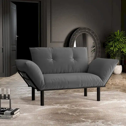 Haydar Extra-wide Modern Loveseat with Metal Legs