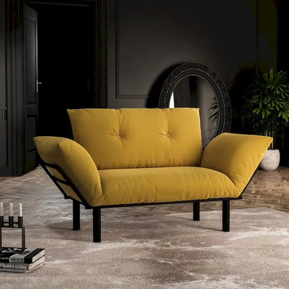 Haydar Extra-wide Modern Loveseat with Metal Legs