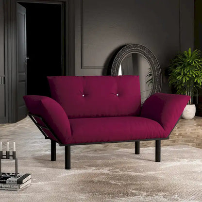 Haydar Extra-wide Modern Loveseat with Metal Legs