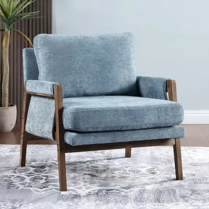 Mid-Century Modern 30  W Chenille Upholstered Accent Leisure Armchair