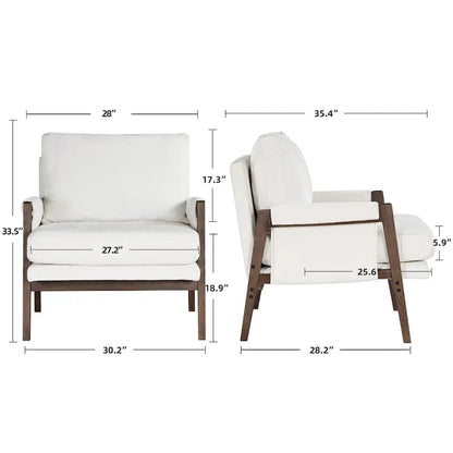 Mid-Century Modern 30  W Chenille Upholstered Accent Leisure Armchair