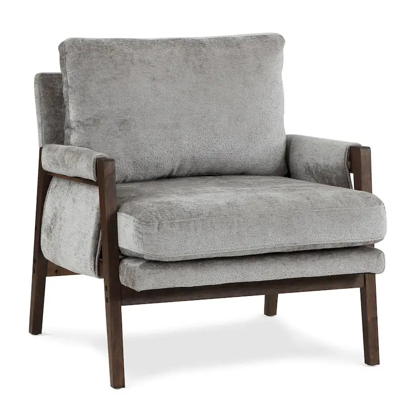Mid-Century Modern 30  W Chenille Upholstered Accent Leisure Armchair