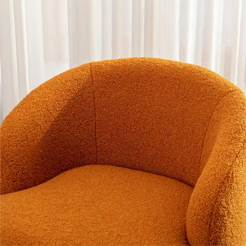 Teddy Fabric Swivel Accent Armchair Barrel Chair