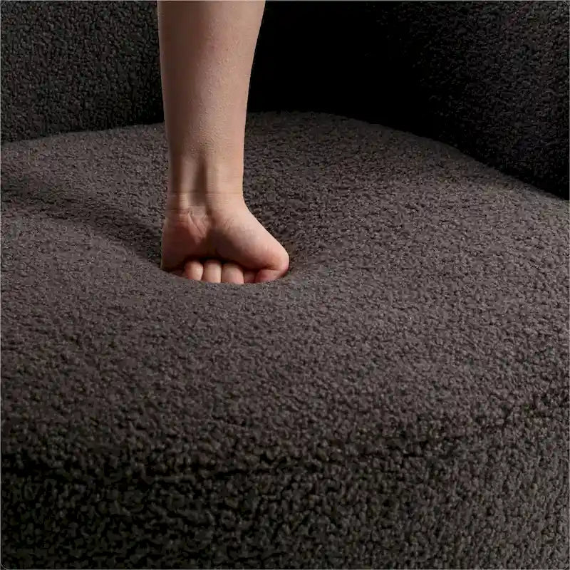 Teddy Fabric Swivel Accent Armchair Barrel Chair